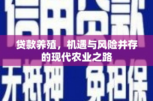 福安贷款养殖，机遇与风险并存的现代农业之路
