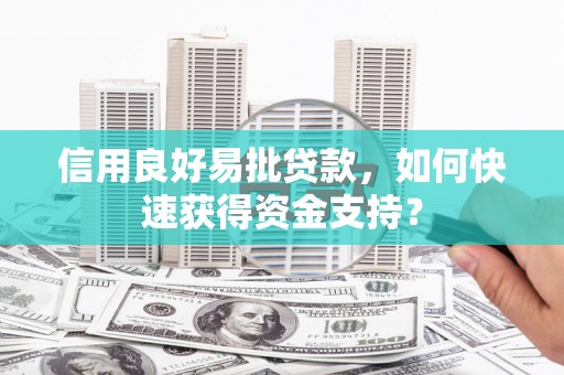 福安信用良好易批贷款，如何快速获得资金支持？