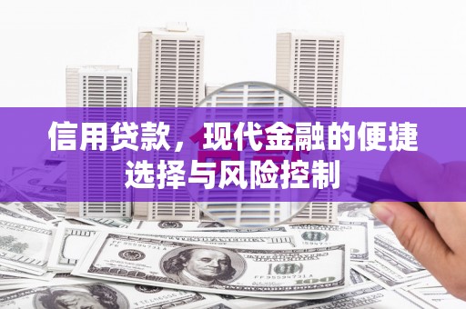 福安信用贷款，现代金融的便捷选择与风险控制