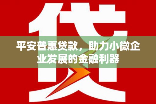 福安平安普惠贷款，助力小微企业发展的金融利器